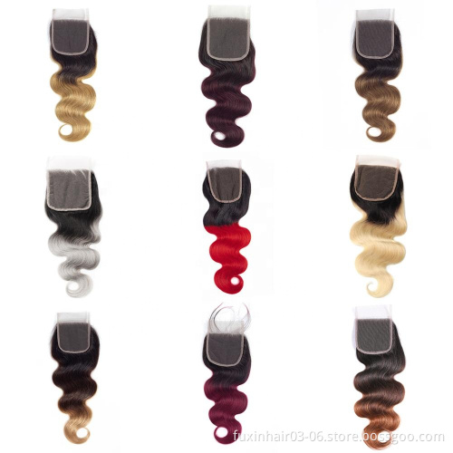 613 blonde body wave frontal light brown weave bundles with closure ombre hair extensions